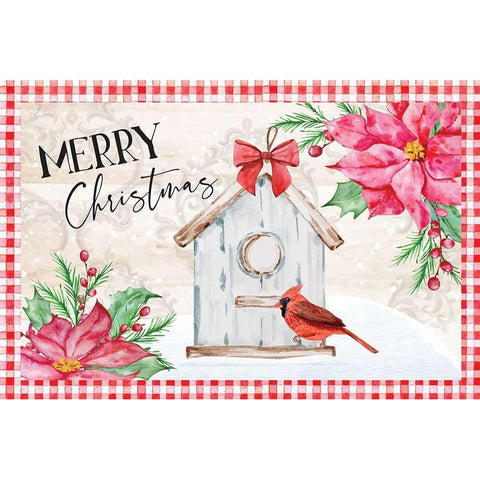 Merry Christmas White Modern Wood Framed Art Print by ND Art