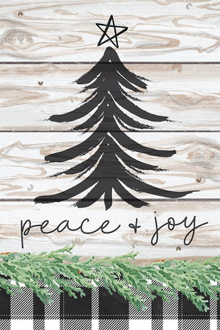 Peace and Joy Black Ornate Wood Framed Art Print with Double Matting by ND Art