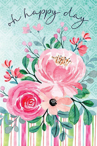 Oh Happy Day White Modern Wood Framed Art Print with Double Matting by ND Art