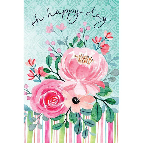 Oh Happy Day White Modern Wood Framed Art Print by ND Art