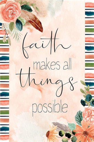 Faith White Modern Wood Framed Art Print with Double Matting by ND Art