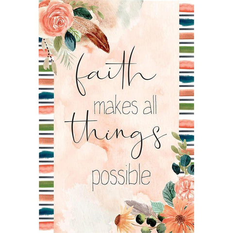 Faith White Modern Wood Framed Art Print by ND Art