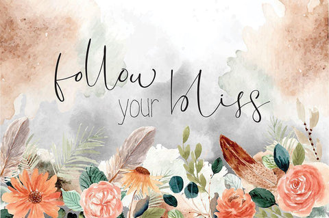 Follow Your Bliss White Modern Wood Framed Art Print with Double Matting by ND Art