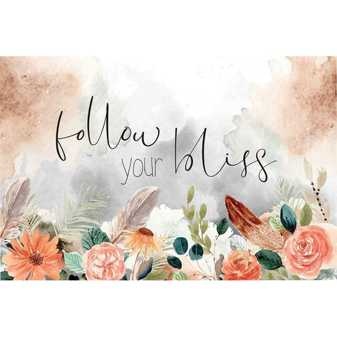 Follow Your Bliss Black Modern Wood Framed Art Print with Double Matting by ND Art