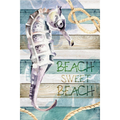 Sweet Beach Gold Ornate Wood Framed Art Print with Double Matting by ND Art