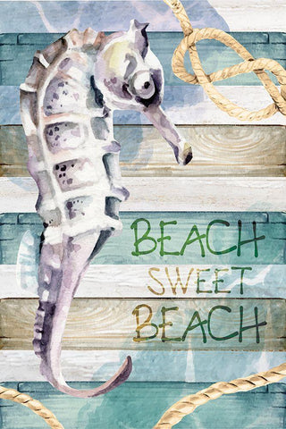 Sweet Beach Black Ornate Wood Framed Art Print with Double Matting by ND Art