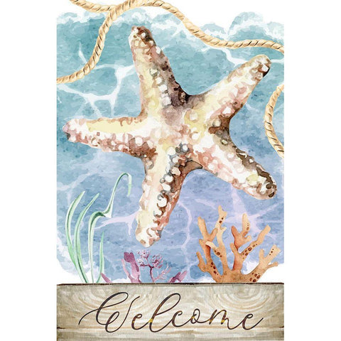 Welcome Gold Ornate Wood Framed Art Print with Double Matting by ND Art