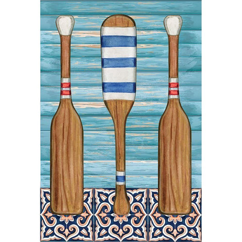 Oars Gold Ornate Wood Framed Art Print with Double Matting by ND Art