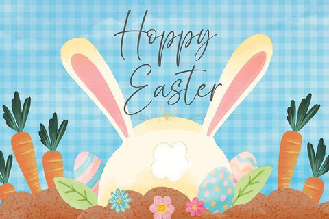 Happy Easter Black Ornate Wood Framed Art Print with Double Matting by ND Art