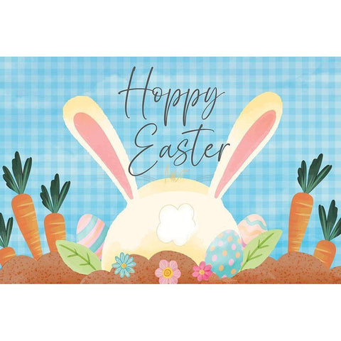 Happy Easter Black Modern Wood Framed Art Print with Double Matting by ND Art