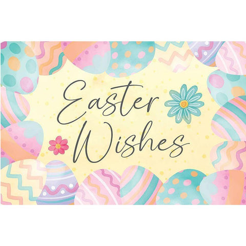 Easter Wishes Black Modern Wood Framed Art Print by ND Art