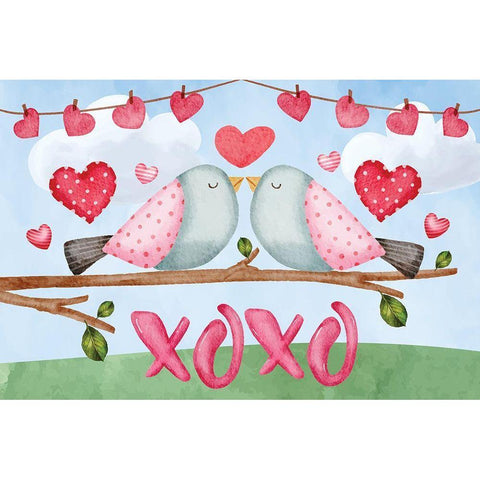 XOXO Black Modern Wood Framed Art Print with Double Matting by ND Art