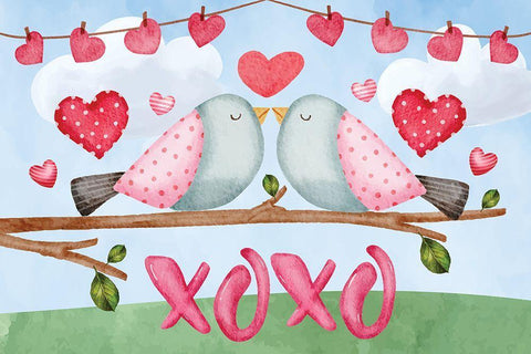 XOXO White Modern Wood Framed Art Print with Double Matting by ND Art