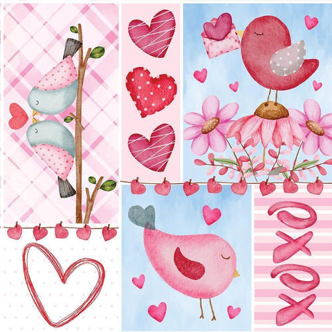 Valentine Pattern II Black Modern Wood Framed Art Print by ND Art