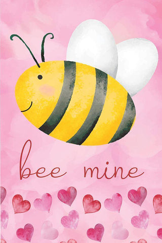 Bee Mine White Modern Wood Framed Art Print with Double Matting by ND Art