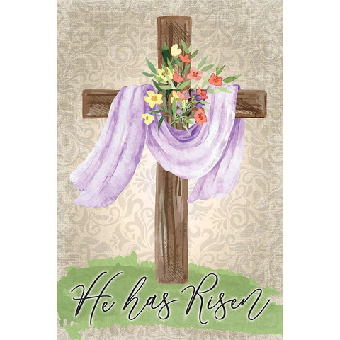 He Has Risen Black Modern Wood Framed Art Print with Double Matting by ND Art