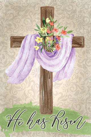 He Has Risen White Modern Wood Framed Art Print with Double Matting by ND Art