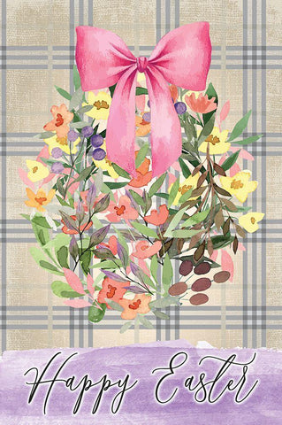 Happy Easter White Modern Wood Framed Art Print with Double Matting by ND Art