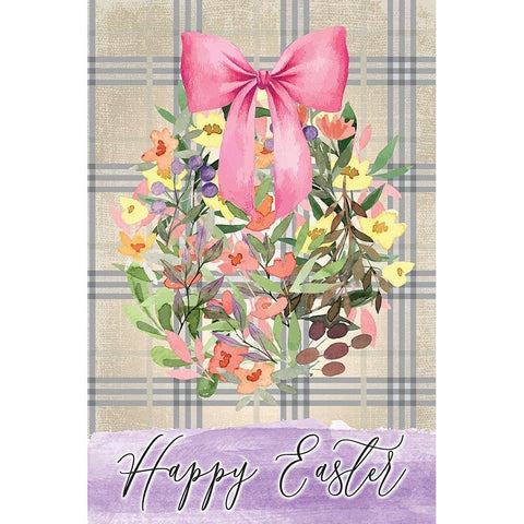 Happy Easter Black Modern Wood Framed Art Print with Double Matting by ND Art