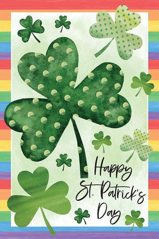 Happy St. Patricks Day White Modern Wood Framed Art Print with Double Matting by ND Art