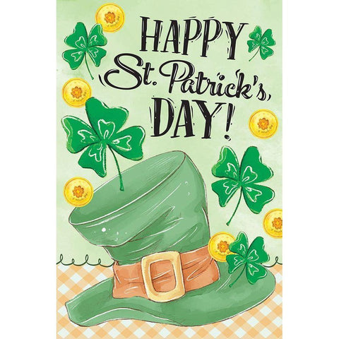 Leprechaun Hat Gold Ornate Wood Framed Art Print with Double Matting by ND Art