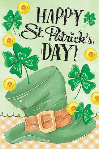 Leprechaun Hat Black Ornate Wood Framed Art Print with Double Matting by ND Art