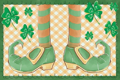 Lucky Feet Black Ornate Wood Framed Art Print with Double Matting by ND Art