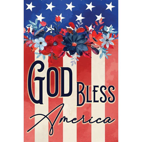 God Bless America Gold Ornate Wood Framed Art Print with Double Matting by ND Art