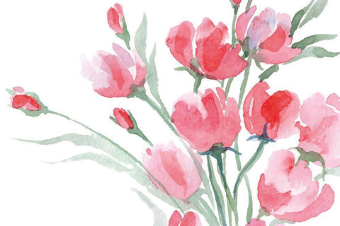 Blush II White Modern Wood Framed Art Print with Double Matting by ND Art