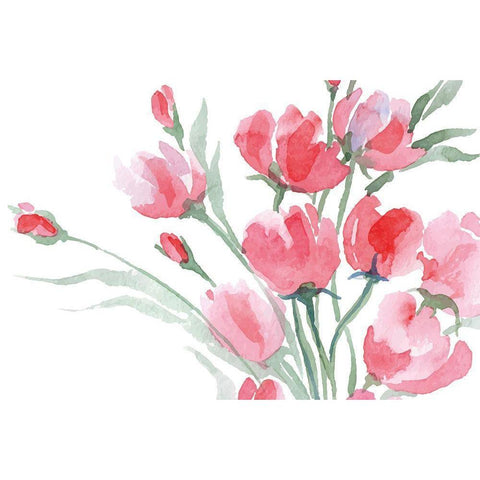 Blush II White Modern Wood Framed Art Print by ND Art