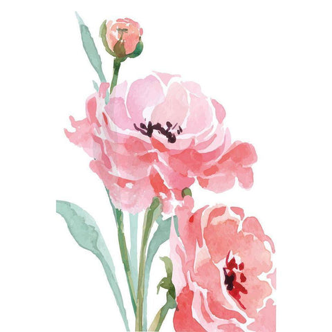 Blush III White Modern Wood Framed Art Print by ND Art