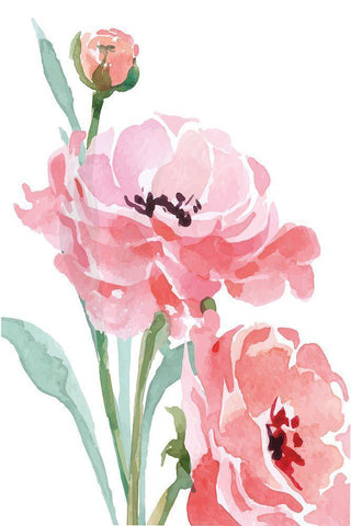 Blush III Black Ornate Wood Framed Art Print with Double Matting by ND Art