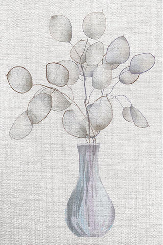 Gray Greenery White Modern Wood Framed Art Print with Double Matting by ND Art