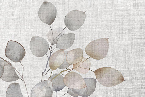 Gray Greenery III White Modern Wood Framed Art Print with Double Matting by ND Art