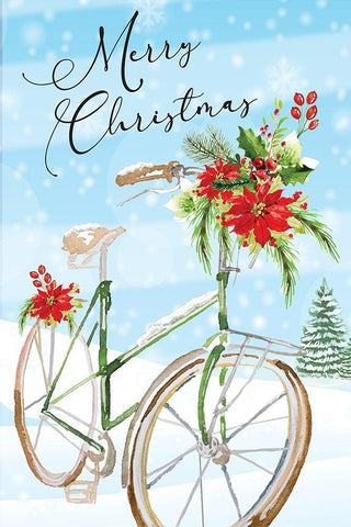 Merry Christmas White Modern Wood Framed Art Print with Double Matting by ND Art