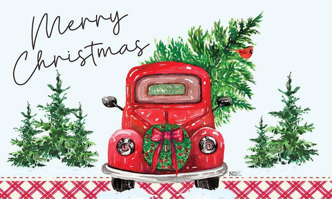 Merry Christmas White Modern Wood Framed Art Print with Double Matting by ND Art