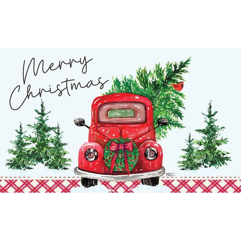 Merry Christmas White Modern Wood Framed Art Print by ND Art