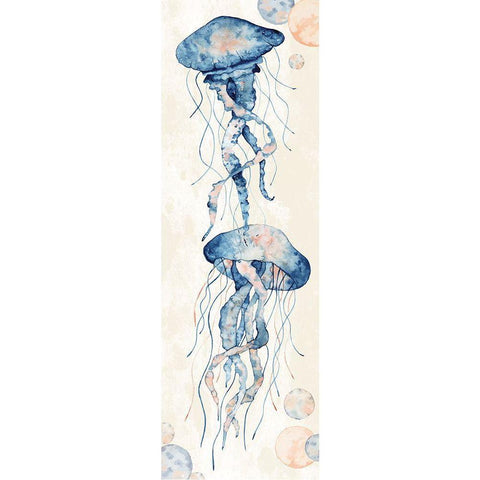 Jellyfish White Modern Wood Framed Art Print by ND Art