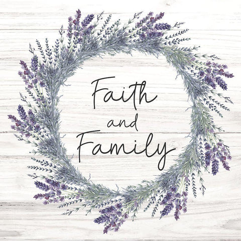 Faith and Family White Modern Wood Framed Art Print with Double Matting by ND Art