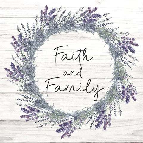 Faith and Family White Modern Wood Framed Art Print by ND Art