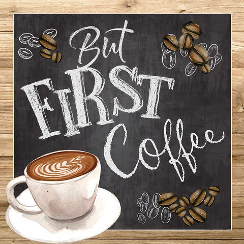 But First White Modern Wood Framed Art Print by ND Art