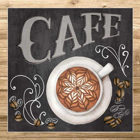 Cafe Black Ornate Wood Framed Art Print with Double Matting by ND Art