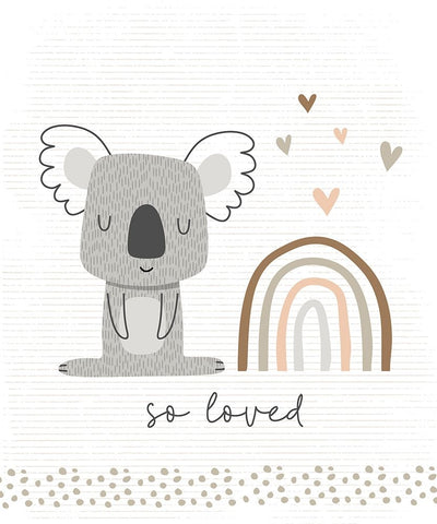 So Loved Koala Black Modern Wood Framed Art Print by ND Art