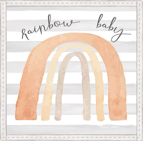 Rainbow Baby White Modern Wood Framed Art Print with Double Matting by ND Art