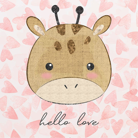 Baby Giraffe Black Modern Wood Framed Art Print by ND Art