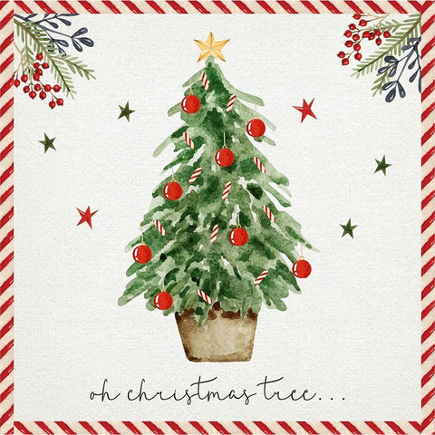 Oh Christmas Tree Black Modern Wood Framed Art Print by ND Art