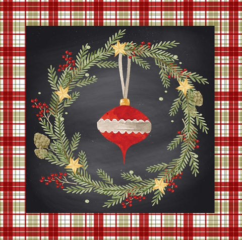 Christmas Ornament White Modern Wood Framed Art Print with Double Matting by ND Art