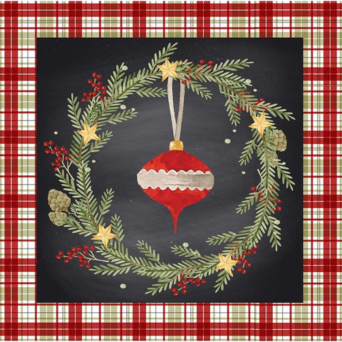 Christmas Ornament Black Modern Wood Framed Art Print by ND Art