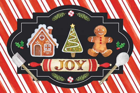 Joy Black Ornate Wood Framed Art Print with Double Matting by ND Art