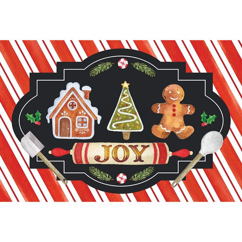 Joy Black Modern Wood Framed Art Print with Double Matting by ND Art